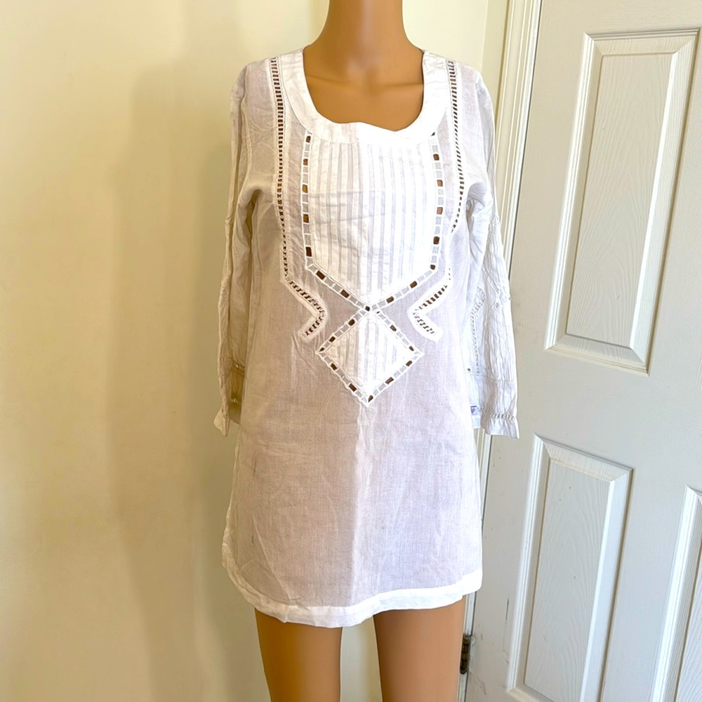 NWT 100% Cotton White Tunic Top Size Medium